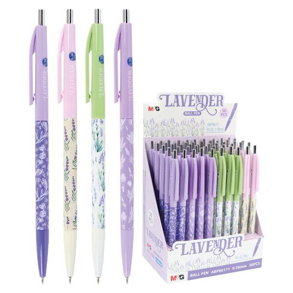 Pero guľôčkové M&G Lavender 0,38 mm - modrá náplň