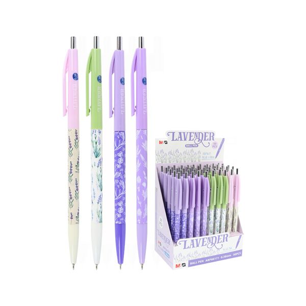 Pero guľôčkové M&G Lavender 0,38 mm - modré