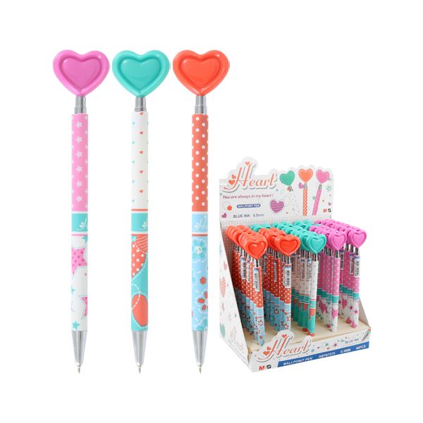 Pero guľôčkové M&G Heart 0,5 mm, modré