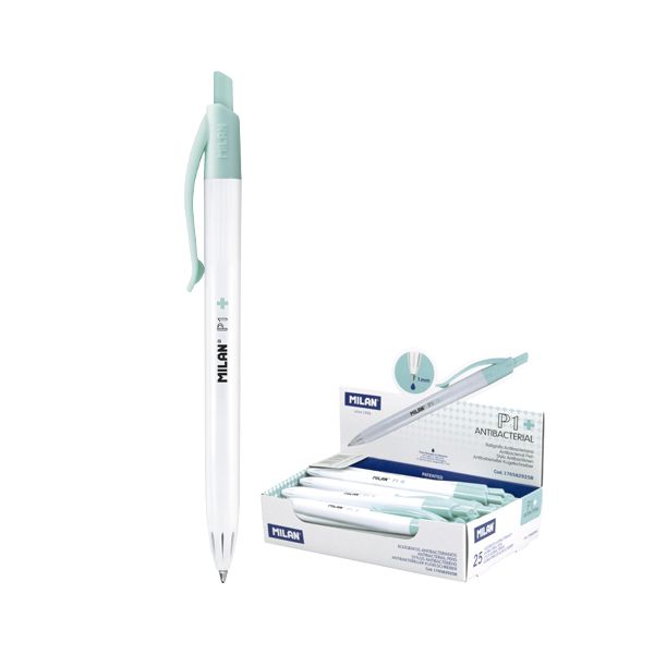 Pero guľôčkové MILAN P1 Antibacterial 1,0 mm - modré
