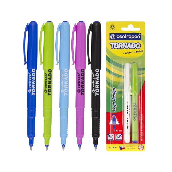 Pero guľôčkové CENTROPEN 2675/2 Tornado Original + zmizík, blister
