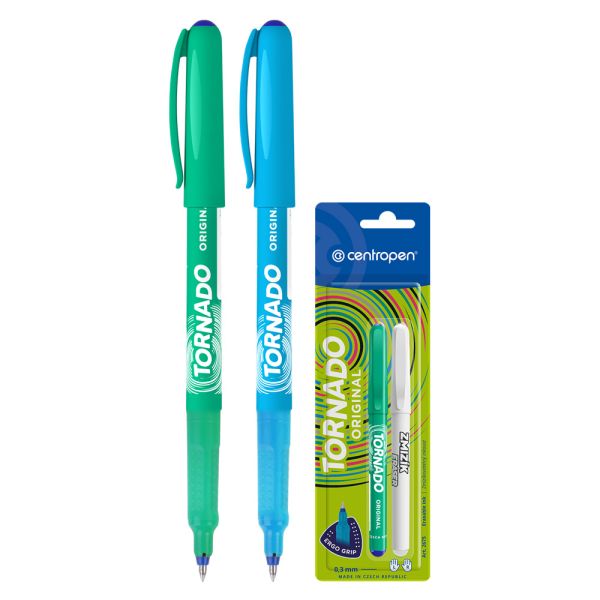 Pero guľôčkové CENTROPEN 2675/2 Tornado Original + zmizík - modrá náplň (mix /cena 1ks)