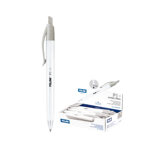 Pero guľôčkové MILAN P1 Antibacterial 1,0 mm - čierne