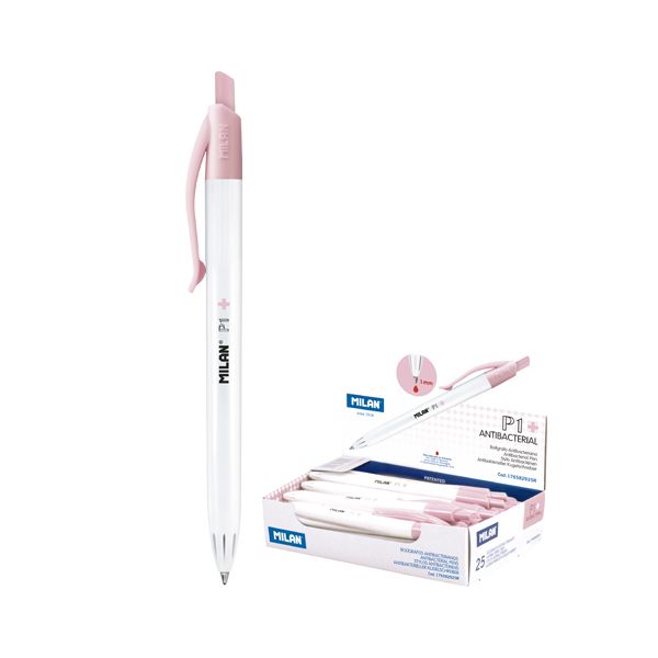 Pero guľôčkové MILAN P1 Antibacterial 1,0 mm - červené