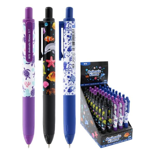 Pero guľôčkové M&G Semi-Gel Animals Know 0,7 mm - modré