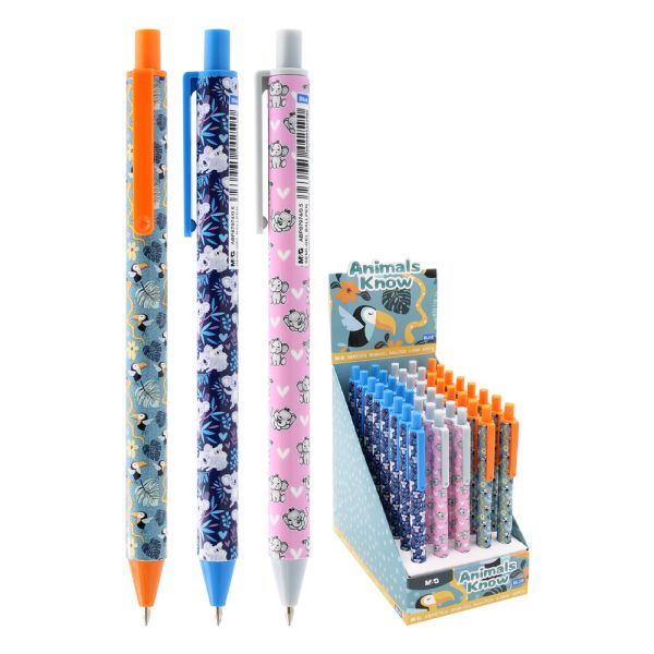 Pero guľôčkové M&G Semi-Gel Animals Know 0,5 mm - modré