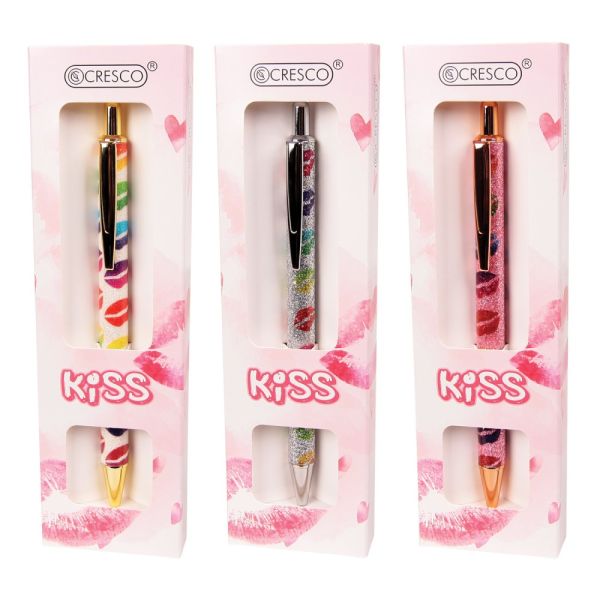 Pero guľôčkové Kiss 1,0 mm v krabičke, modré, mix