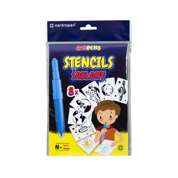 Šablóny papierové CENTROPEN 9996/N Vesmír, sada 8 ks