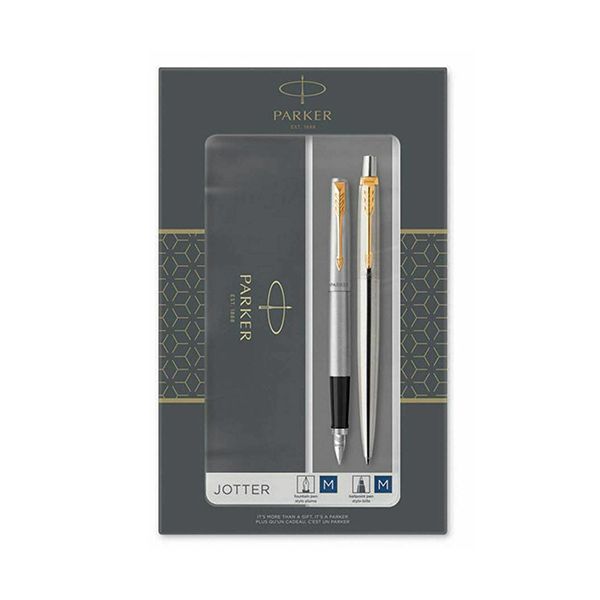 Parker Jotter Stainless Steel GT súprava plniace pero a guličkové pero