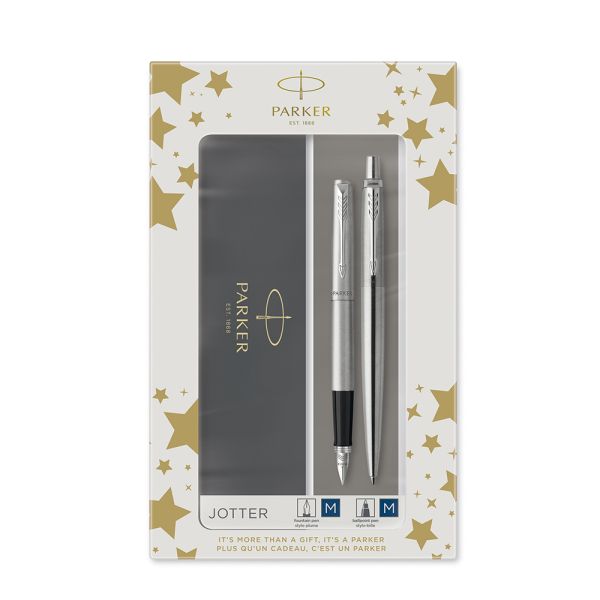 Parker Jotter Stainless Steel CT - sada plniace pero a guľôčkové pero