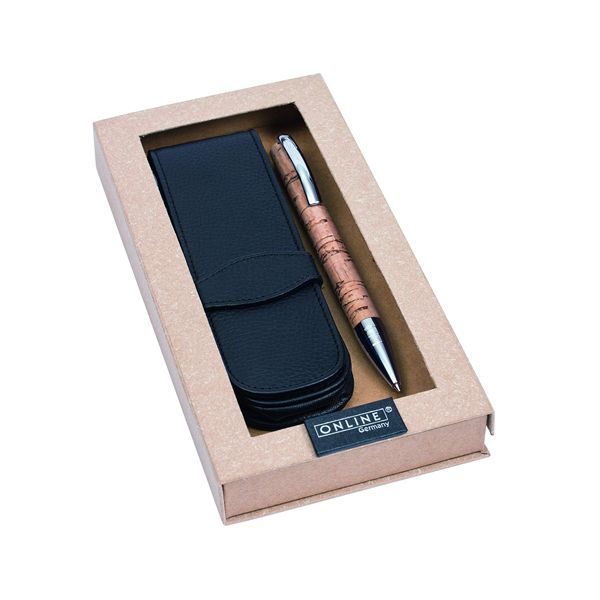 Pero guľôčkové ONLINE Vision Korok, čierna M náplň + kožené puzdro