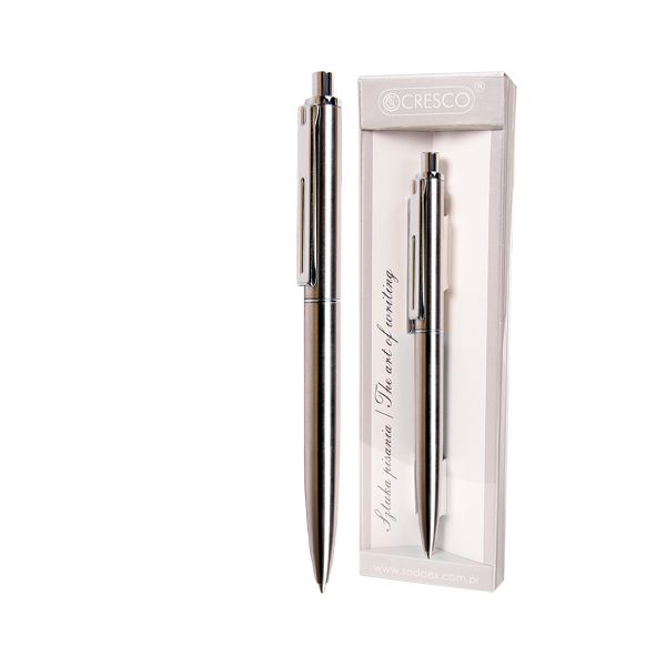 Pero guľôčkové, kovové REPORTER PREMIUM modrá náplň - strieborné