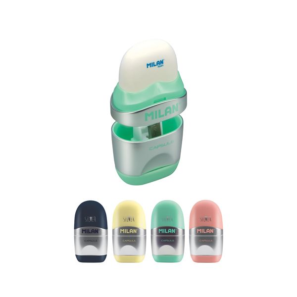 Guma + strúhadlo MILAN Capsule Silver
