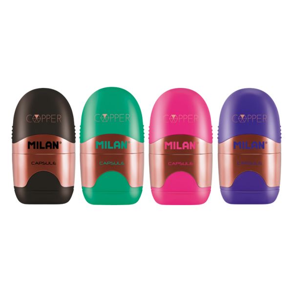 Guma + strúhadlo MILAN Capsule Copper (mix /cena 1ks)