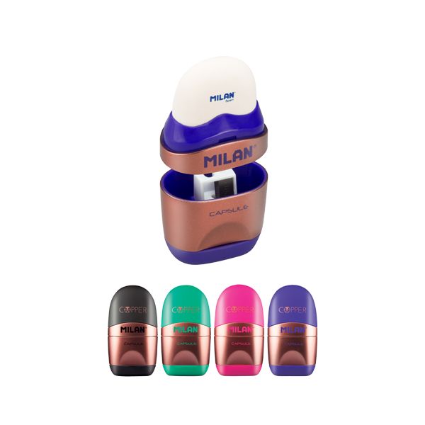 Guma + strúhadlo MILAN Capsule Copper