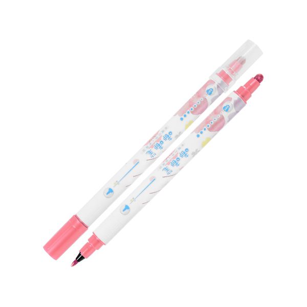 Obojstranný popisovač M&G v pere Sakura - Basic, ružový