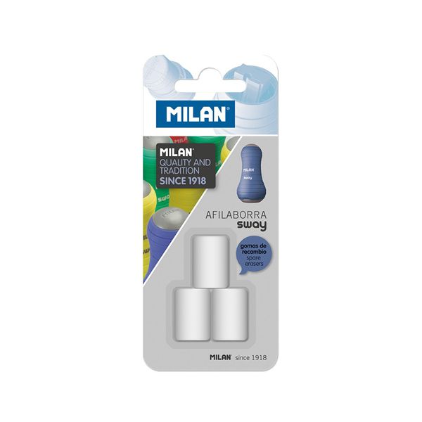 Náhradné gumy MILAN pre strúhadlá SWAY, sada 3 ks