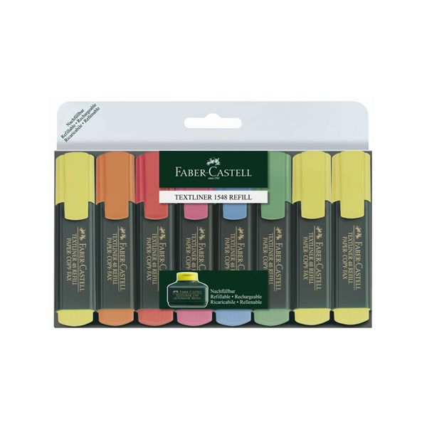 Zvýrazňovač Faber-Castell Textliner 1548/8 set 6+2