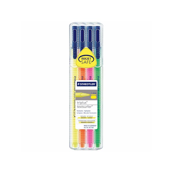 Zvýrazňovač, sada, 1-4 mm, STAEDTLER "Triplus 362", 4 rôzne farby, 4ks