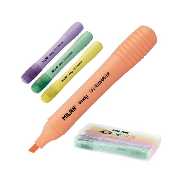 Zvýrazňovač MILAN Sway Pastel Sugar / sada 4 ks
