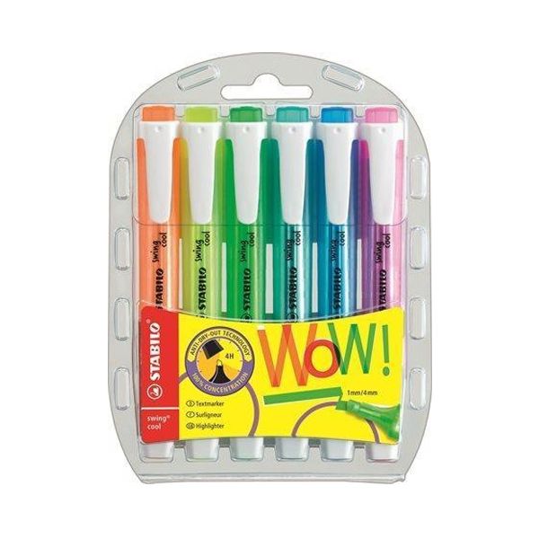 Zvýrazňovač STABILO swing cool  sada 6ks