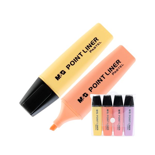 Zvýrazňovač M&G Point Liner Pastel / sada 4 ks
