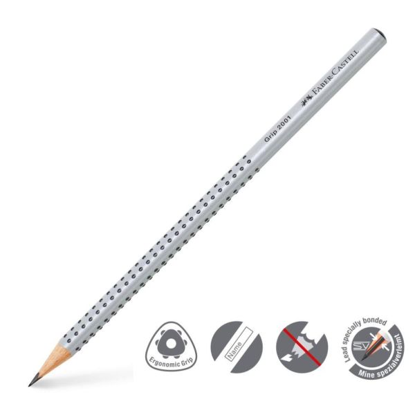 Ceruzka Faber-Castell Grip 2001 2,1/2=HB strieborná