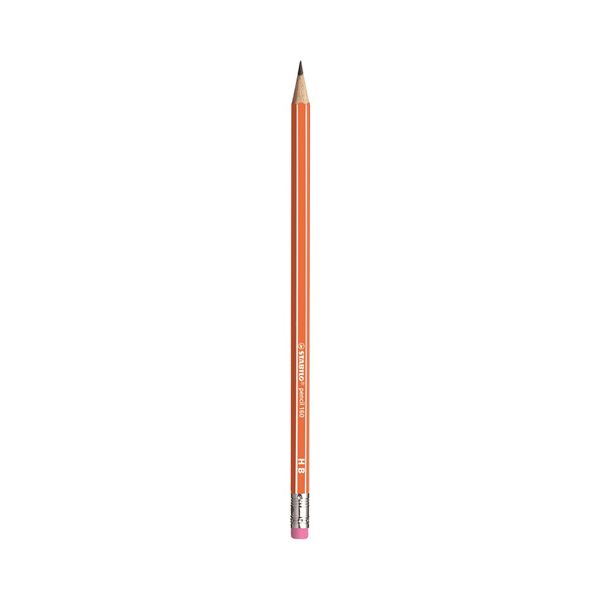 Ceruzka grafitová HB STABILO pencil 160 s gumou - oranžová