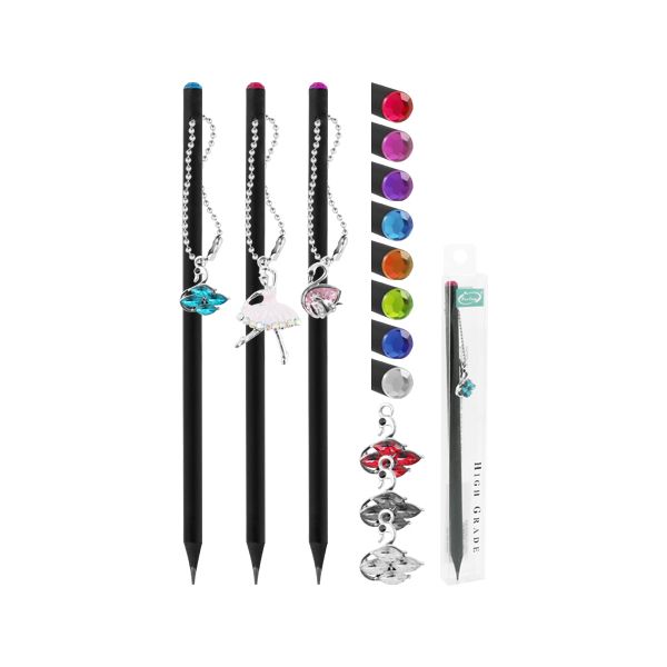 Ceruzka grafitová HB Diamond + prívesok, mix farieb/príveskov