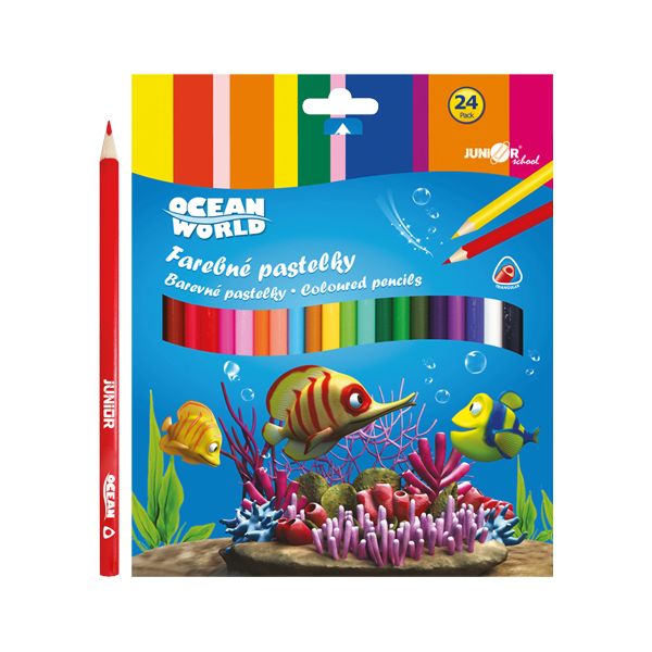 Pastelky Ocean World trojhranné 24 ks