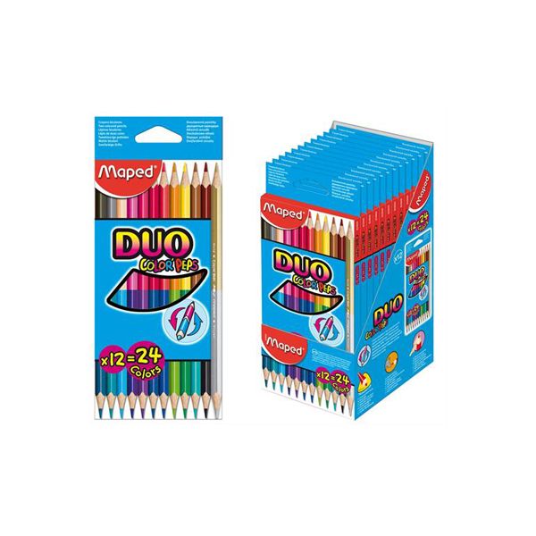 Pastelky trojhranné MAPED "COLOR`PEPS DUO", 12 ks