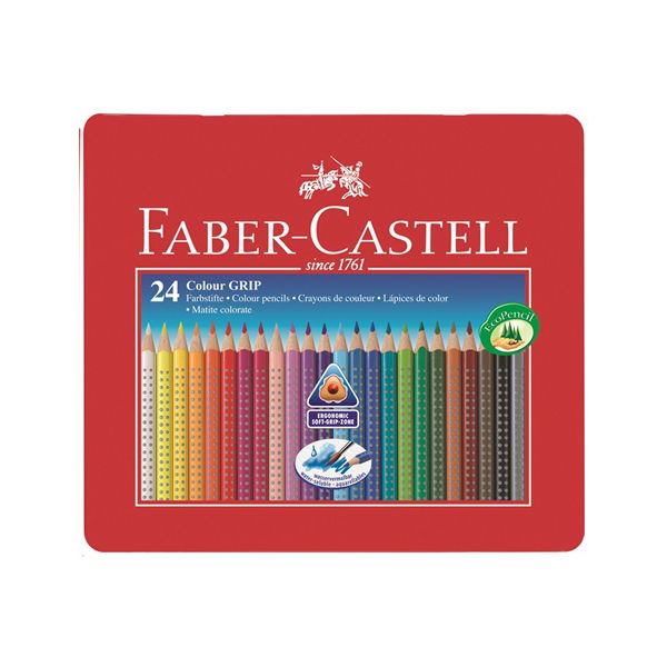 Pastelky Faber-Castell Grip 1001 24 far. v plechu
