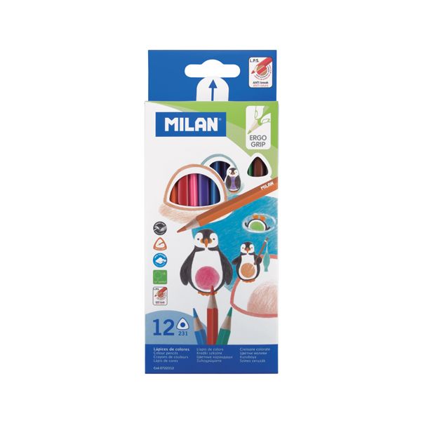 Pastelky MILAN trojhranné 12 ks