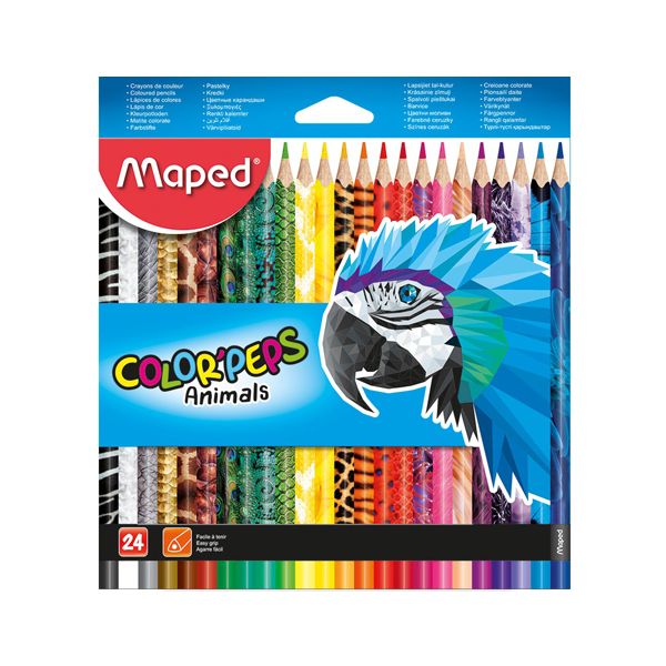 Pastelky trojhranné MAPED "COLOR'PEPS ANIMAL" sada 24 ks