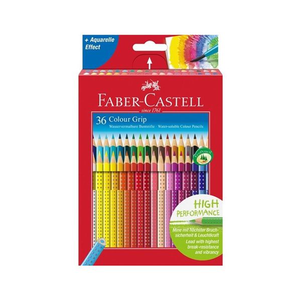 Pastelky akvarelové Faber-Castell Colour Grip sada 36 ks