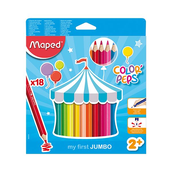 Farebné ceruzky trojbok MAPED JUMBO Color' Peps18ks