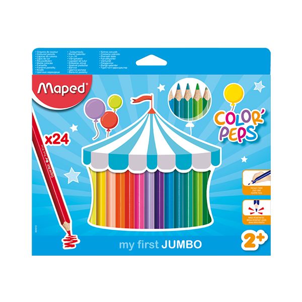 Farebné ceruzky trojbo MAPED JUMBO Color' Peps 24ks