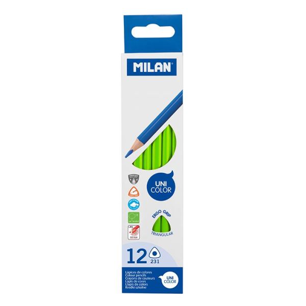 Pastelky MILAN Ergo Grip trojhranné 1 ks, svetlo zelená
