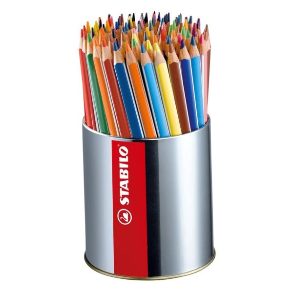 Trojhranné farbičky STABILO Trio hrubá 92 ks box - 18 rôznych farieb