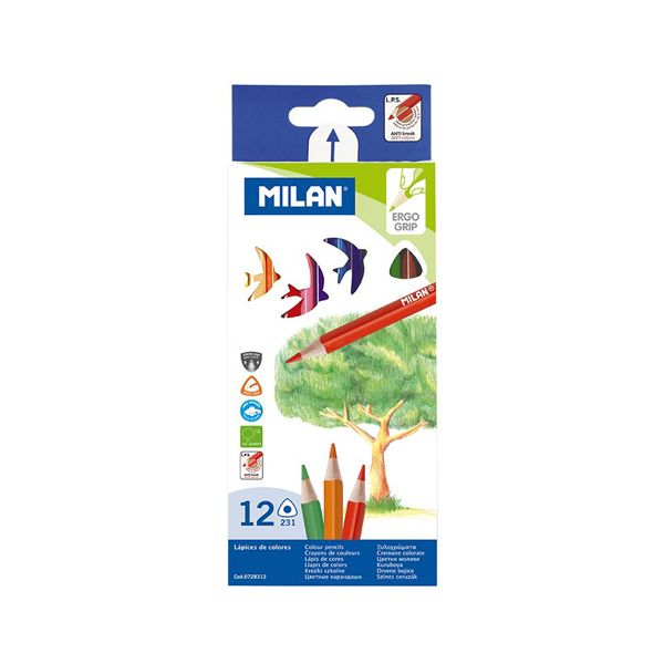 Pastelky MILAN trojhranné 12 ks