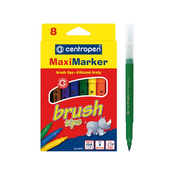 Fixy CENTROPEN 8773 Maxi Brush - sada 8 ks