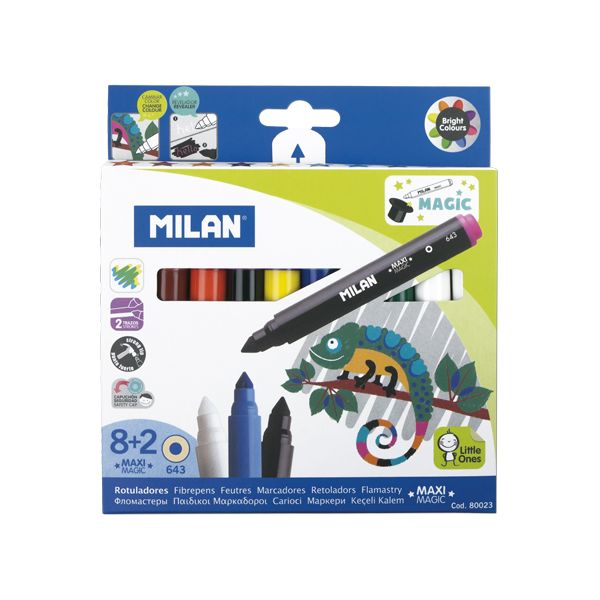 Fixy MILAN guľaté 7,5 mm MAGIC - sada 8+2 ks