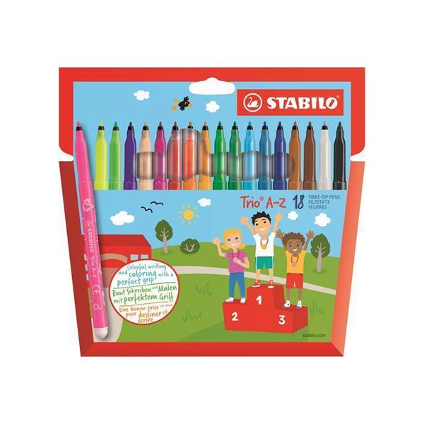 Fixy vláknové STABILO Trio A-Z 18 ks