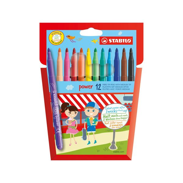 Fixy vláknové STABILO power medium 12 ks