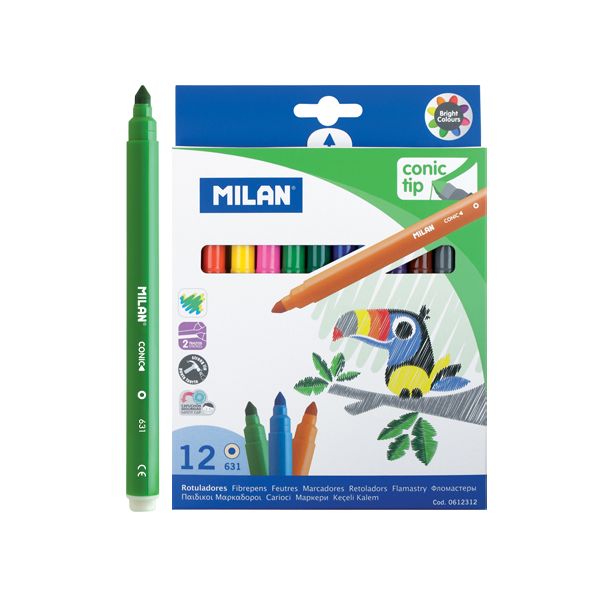 Fixy MILAN guľaté 0,5 mm MAXI - sada 12 ks