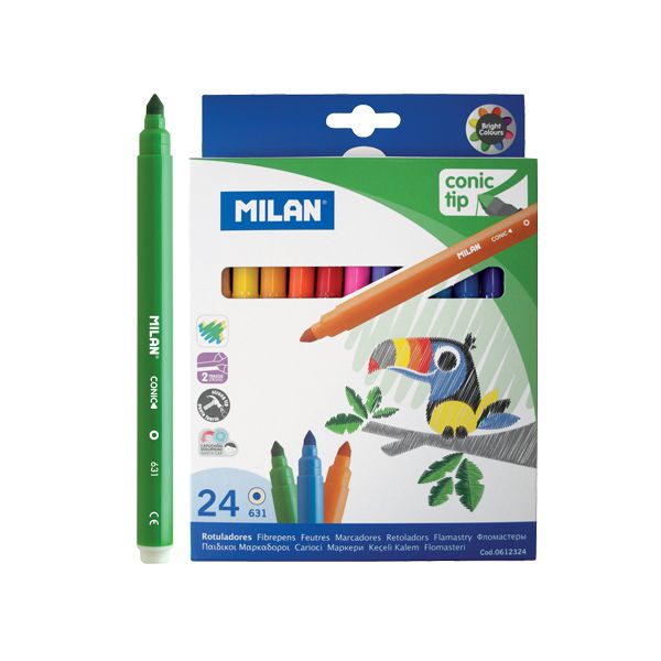 Fixy MILAN guľaté 0,5 mm MAXI - sada 24 ks