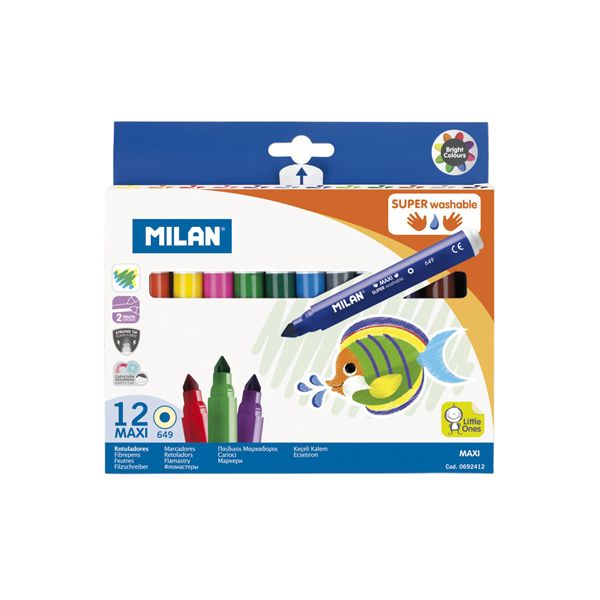 Fixy MILAN guľaté 7,5 mm MAXI - sada 12 ks