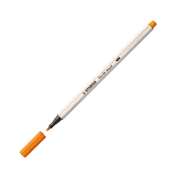 Fix so štetcovým hrotom pre rôzne šírky čiar STABILO Pen 68 Brush, oranžový