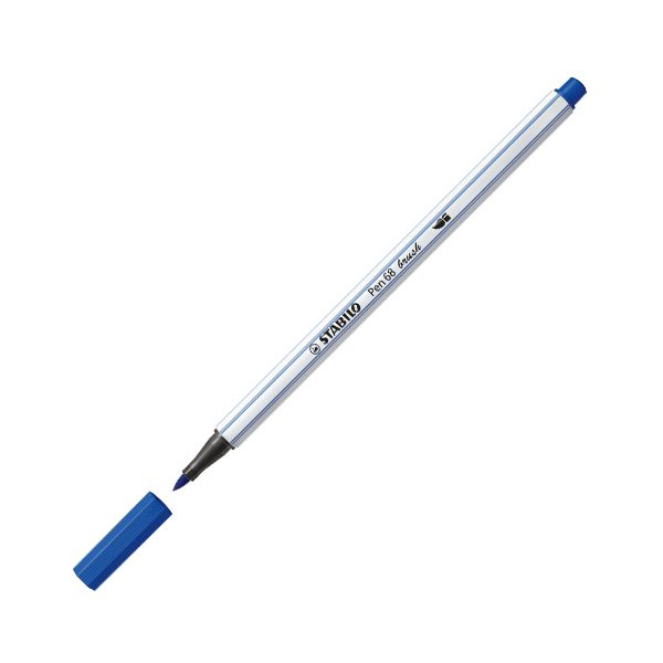 Fix so štetcovým hrotom pre rôzne šírky čiar STABILO Pen 68 Brush, ultramarinovo modrý