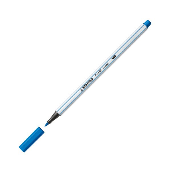 Fix so štetcovým hrotom pre rôzne šírky čiar STABILO Pen 68 Brush, tmavo modrý